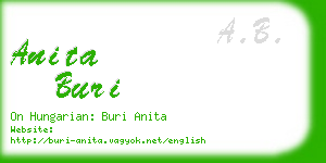 anita buri business card